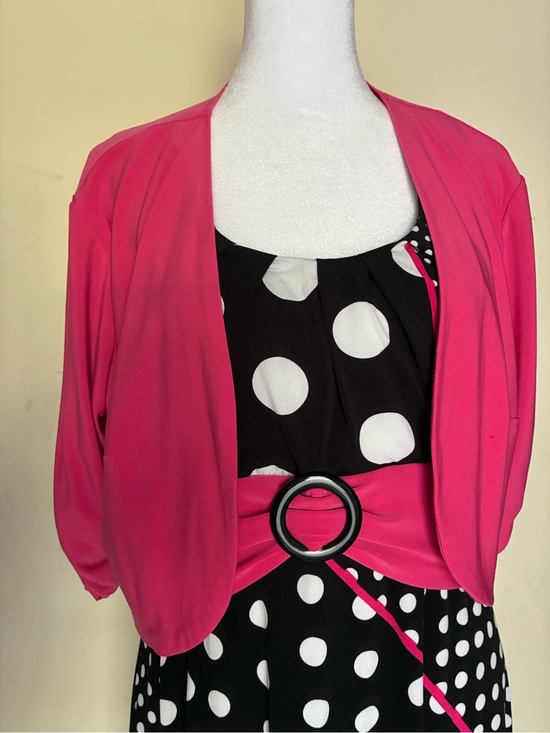 Perceptions Dresses & Skirts - Perceptions New York 2-Piece Polka Dot Dress & Pink Shrug Jacket Set Sz 10